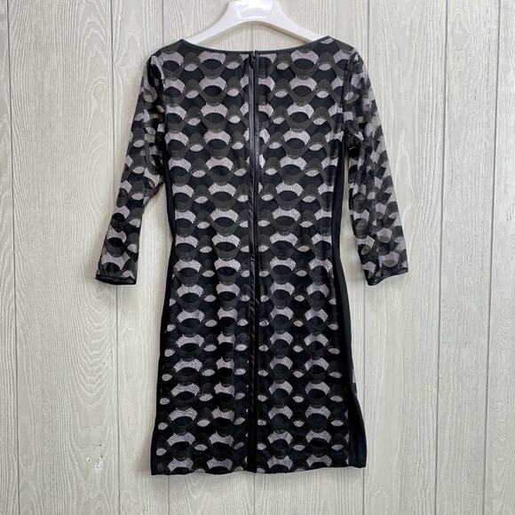 Reiss Mirte Embroidered Dress Black Gray Size 4 - Picture 7 of 7
